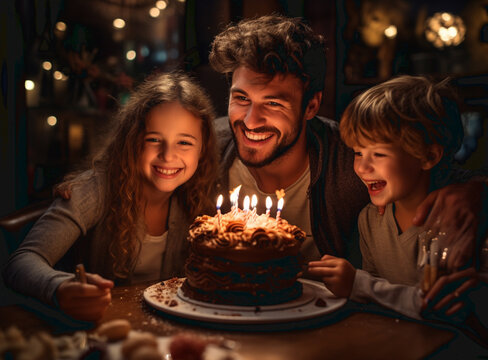 Cute eleven years old girl making a wish before blowing candles on her birthday cake. Child celebrating her birhday. Birthday traditions.