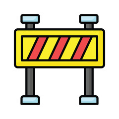 An amazing icon of construction barrier, roadblock vector design