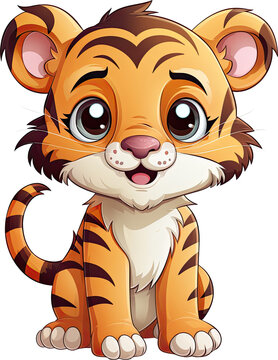 Transparent baby tiger cartoon