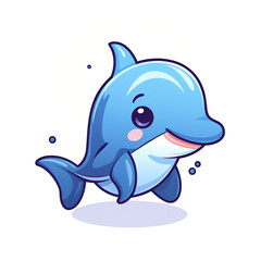 Naklejka premium gozarani cute dolphin illustration logo cartoon HD Wallpaper