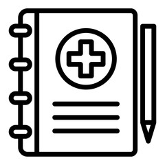 medical report black outline icon, related to medical service web and app development