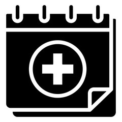 appointment glyph icon, related for medical service web and app development