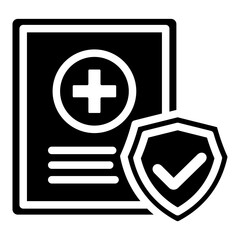Obraz premium health insurance glyph icon, related for medical service web and app development