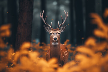Deer on a background of wild nature