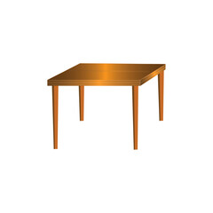 wooden table on white background. brown simple table sign. table with four legs symbol. flat style. Pro Vector 