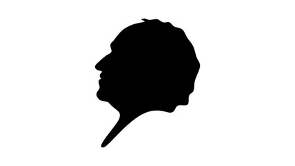 Martin Van Buren, black isolated silhouette