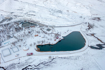 Winter view of Ekşisu Recreation Area in Erzincan Province