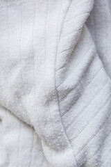 Surface of white wool fabric, texture of wool fabric