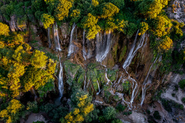 Girlevik Waterfall. Summer season. Girlevik Village Caglayan Subdistrict, Erzincan, Turkey