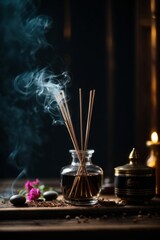Obraz na płótnie Canvas Incense stick. Aromatherapy, Relaxation, spa, yoga, meditation concepts.