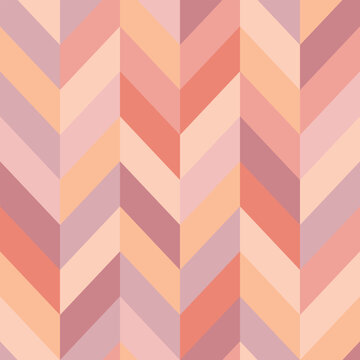 Seamless background with chevron pattern. Color trend of 2024 Peach fuzz. Design texture elements for banners, covers, posters, backdrops, walls, wallpaper. Vector illustration.