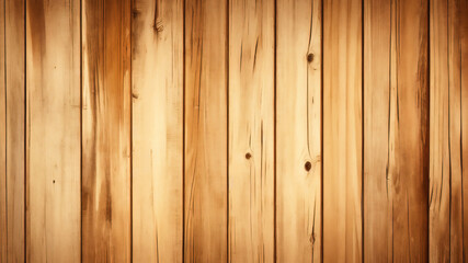 Mittelbrauner Holzstrukturhintergrund von oben betrachtet. Die Holzbretter sind horizontal gestapelt und wirken abgenutzt. Diese Oberfläche eignet sich hervorragend als Gestaltungselement für eine Wan - obrazy, fototapety, plakaty