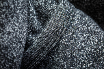 Surface of gray wool fabric, texture of wool fabric