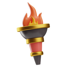 Reward And Badges Object Torch 3D Illustration