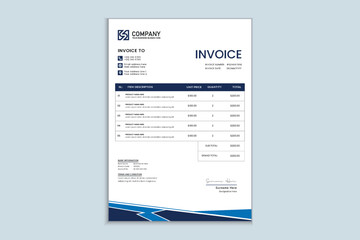Clean and professional corporate company business  invoice design