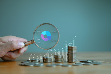 Mutual funds Finance and Money concept, Funding Invest Financial Money Budget Concept, planning and...