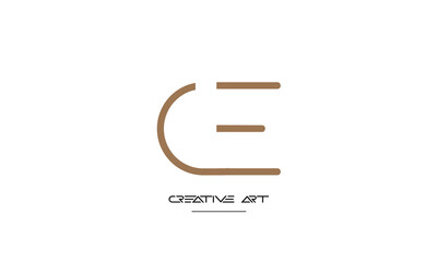 CE, EC, C, E abstract letters logo monogram - obrazy, fototapety, plakaty