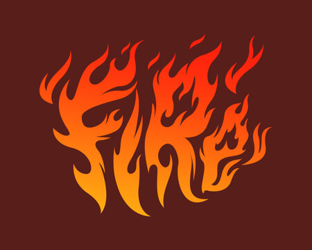 Captivate attention with this dynamic "fire text" illustration in vector format.