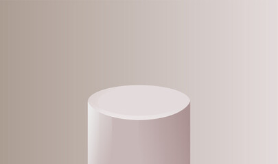 Podium Pedestal Minimalist Stage. Flat realistic Vector. Geometric Blank 3D Spotlight Stand. Cylinder Prism