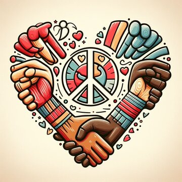Representaci&oacute;n del amor, la paz, la diversidad en forma de logo.