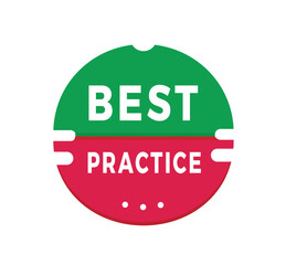 Best practice banner, sticker. Design for advertising or announcement. Modern vector template.