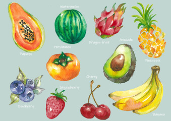 set of fruits