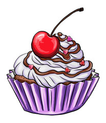 sweet mouthwatering dessert, romantic date, digital printing, t-shirt design, stickers