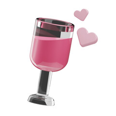 Wedding Object Wine Glass 3D Illustration