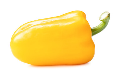 Fresh yellow bell or sweet paprika pepper isolated on white background with clipping path and...