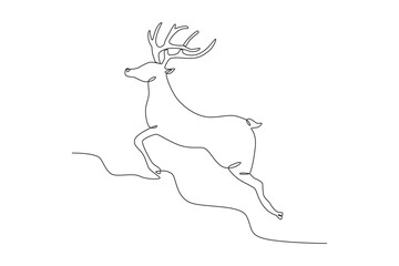 A deer galloped. Deer one-line drawing