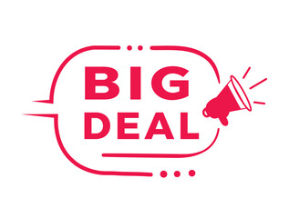 Big deal banner sale. Badge Design for advertising or announcement. Modern vector template.