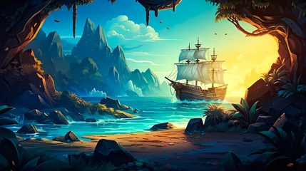 Foto op Canvas pirate ship generated by AI © Easy