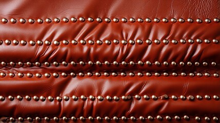 Obraz premium A warm and inviting indoor setting with a rich brown leather surface adorned with elegant gold buttons, exuding a sense of luxury and comfort