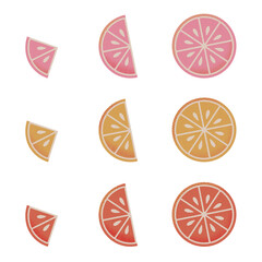 Set Of Citrus Fruit