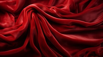 A rich maroon silk fabric cascades in elegant folds, creating a luxurious and timeless piece for any clothing ensemble