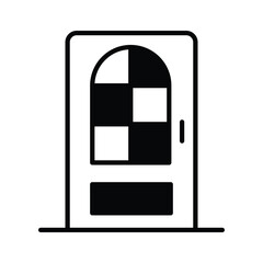 Beautiful designed icon of home entrance door, trendy style icon