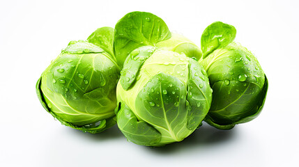 Obraz premium fresh Brussels vegetable on a white background