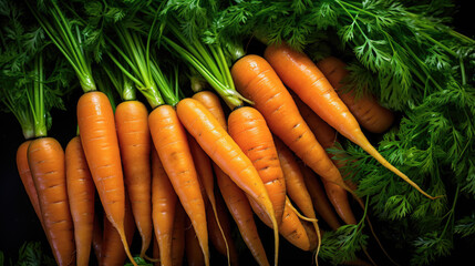 Fresh Carrot harvest background generated by AI - obrazy, fototapety, plakaty