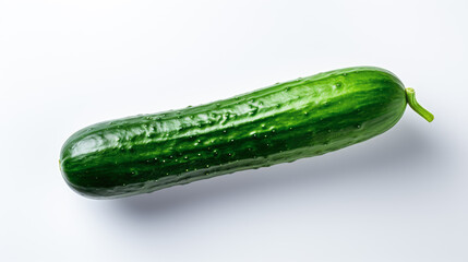 Fresh Cucumber vegetable on a White Background