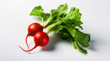 Fresh radish Vegetables on a White Background generated by AI