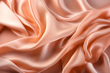 Silk or Satin fabric peach colour. 