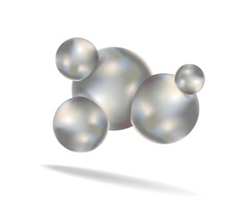 Molecule. Molecular crystal lattices. 
Vector, 3D illustration of a molecular model on a white background.