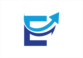 Investment logo with capital letter E, finance logo, financial investment logo, business logo - obrazy, fototapety, plakaty