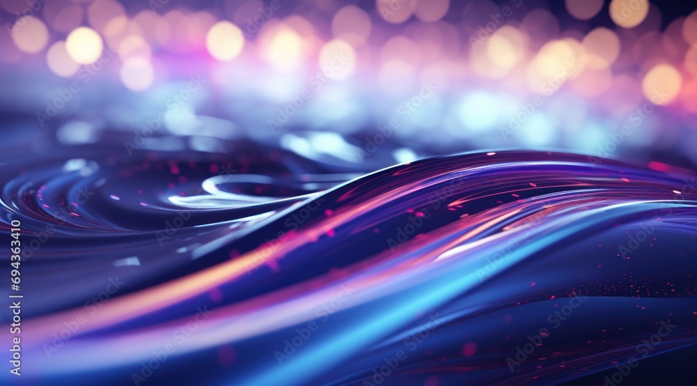 Poster a close up of a blue and purple background with a blurry image in the middle of the image and a blur