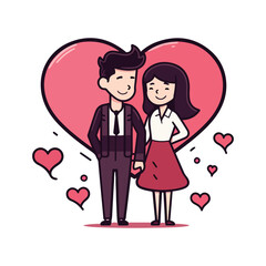 valentine's day cute happy couple with heart