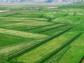 landscape with fields.Iceland, Northern Europe