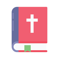 Obraz premium Plus sign on a book depicting concept flat icon of holy book, religious book vector design