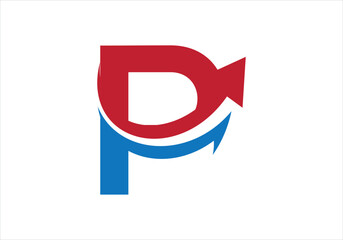 Investment logo with capital letter P, finance logo, financial investment logo, business logo