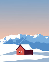 Fototapeta premium Les Alpes travel poster.