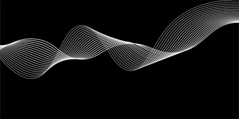 Technology abstract lines on white background. Undulate Grey Wave Swirl, frequency sound wave, twisted curve lines with blend effect arts lines wave modern arts - obrazy, fototapety, plakaty